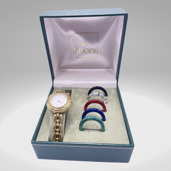 Gucci Accessories - Vintage Authentic Gucci Gold plated six Colors Watch Change Bezel